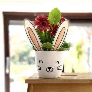 L- bunny bloempot + template
