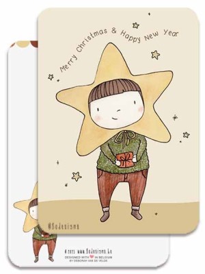 kerstster - kerstkaart